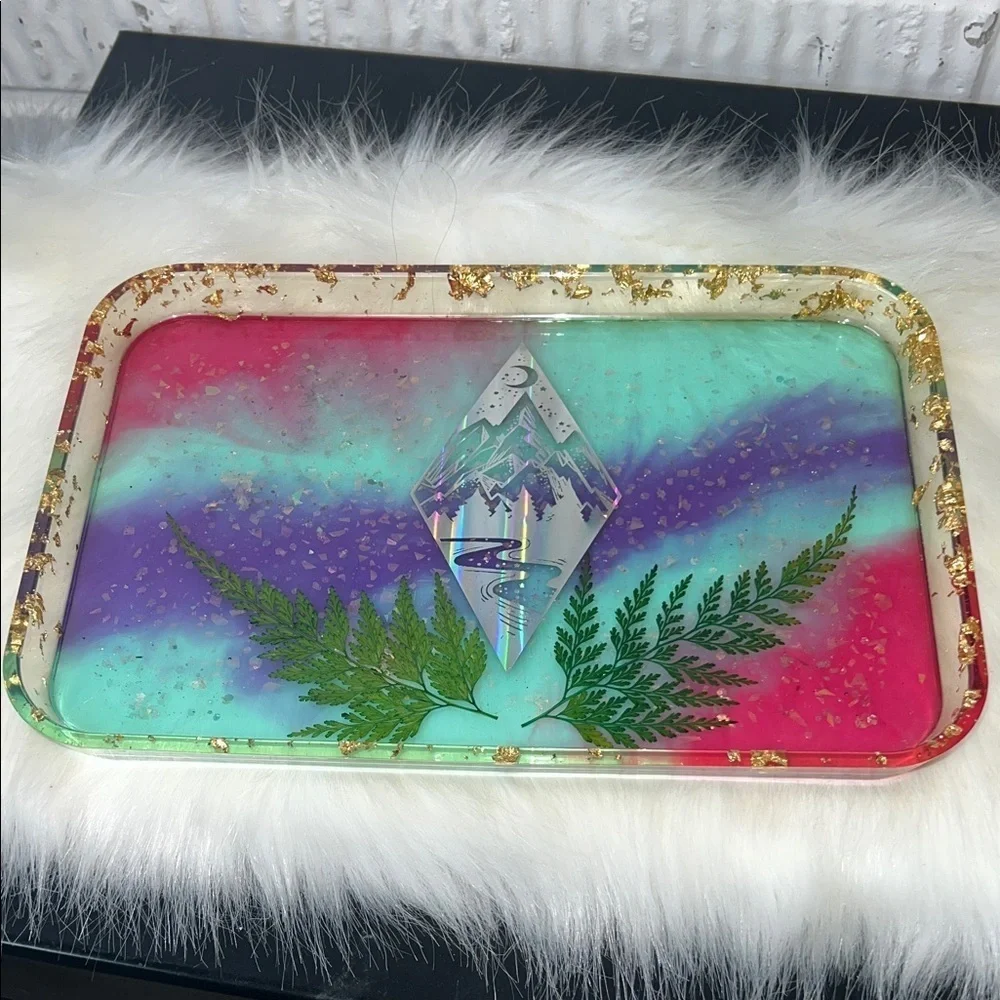 Elegant Multicolor Resin Vanity Tray